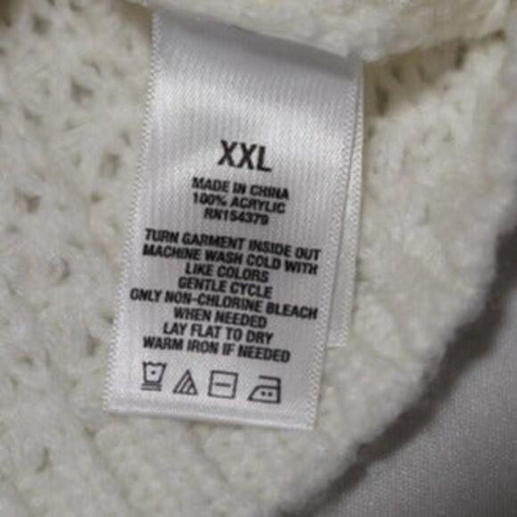 Aeropostale Women's XXL White Loose Knit Cropped Sweater Long Sleeve - NWT - Picture 6 of 10